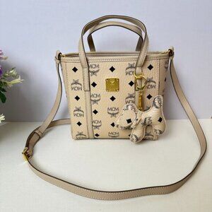 MCM Apricot Printed Shoulder Bag
